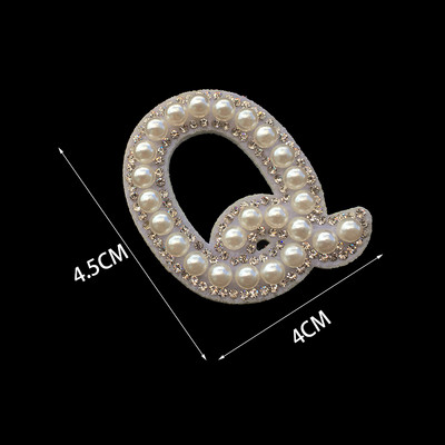 1 tk 3D valge põhjaga pärlkirjaga plaastrid Inglise tähestikuga kivist aplikatsioon rõivastele triibuga märgil DIY nimi