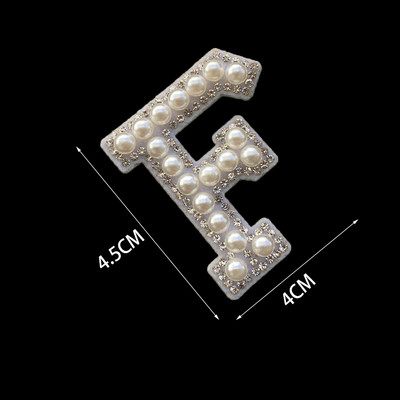 1 tk 3D valge põhjaga pärlkirjaga plaastrid Inglise tähestikuga kivist aplikatsioon rõivastele triibuga märgil DIY nimi
