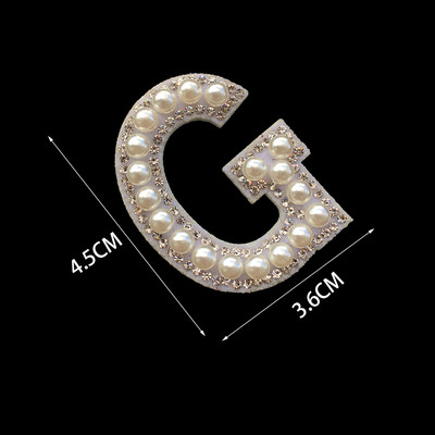 1 tk 3D valge põhjaga pärlkirjaga plaastrid Inglise tähestikuga kivist aplikatsioon rõivastele triibuga märgil DIY nimi