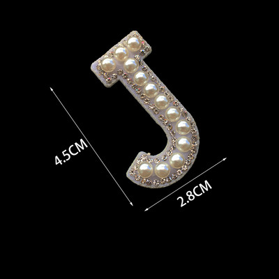 1 tk 3D valge põhjaga pärlkirjaga plaastrid Inglise tähestikuga kivist aplikatsioon rõivastele triibuga märgil DIY nimi