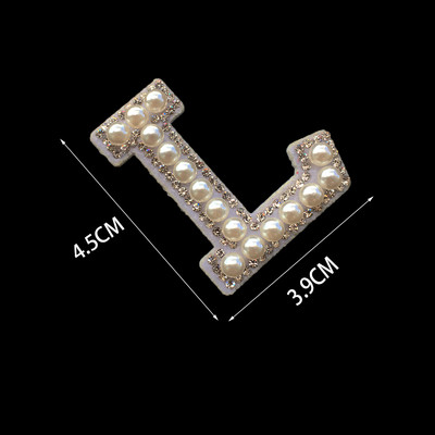 1 tk 3D valge põhjaga pärlkirjaga plaastrid Inglise tähestikuga kivist aplikatsioon rõivastele triibuga märgil DIY nimi