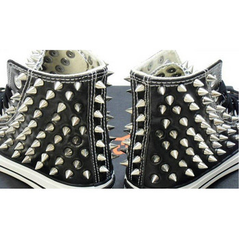 50 τμχ/Σετ 7x10mm Ασημένια κωνικά καρφιά και καρφιά για ρούχα Screwback DIY Craft Cool Punk Πριτσίνια ενδυμάτων για δέρμα /τσάντα/παπούτσια