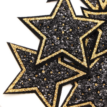 5 τμχ/παρτίδα 6 εκατοστών Glitter Stars Αυτοκόλλητα με παγιέτες Star Patch DIY ύφασμα απλικέ Badge σίδερο σε παλτό Αξεσουάρ σήμα τζιν παντελόνι