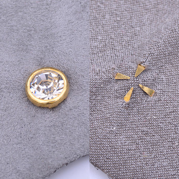 JUNAO 50 бр. 10 мм златни кристални нитове, метални шипове, шипове, украса, нитове за кожени дрехи, обувки Направи си сам, занаяти