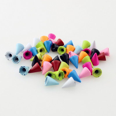 50 szett 7*10 mm-es golyókúp színes csapok és tüskék ruhákhoz Barkácsolás kézműves ruhaszegecsek bőrtáskához cipők Tachuelas Ropa