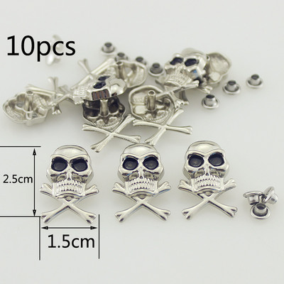 Vairāki dizaini Pankroka galvaskausa tapas Dzīvnieku tapas apģērbam Kniedes Ādas amatniecībai Naktsklubs Roku darbs Aksesuārs