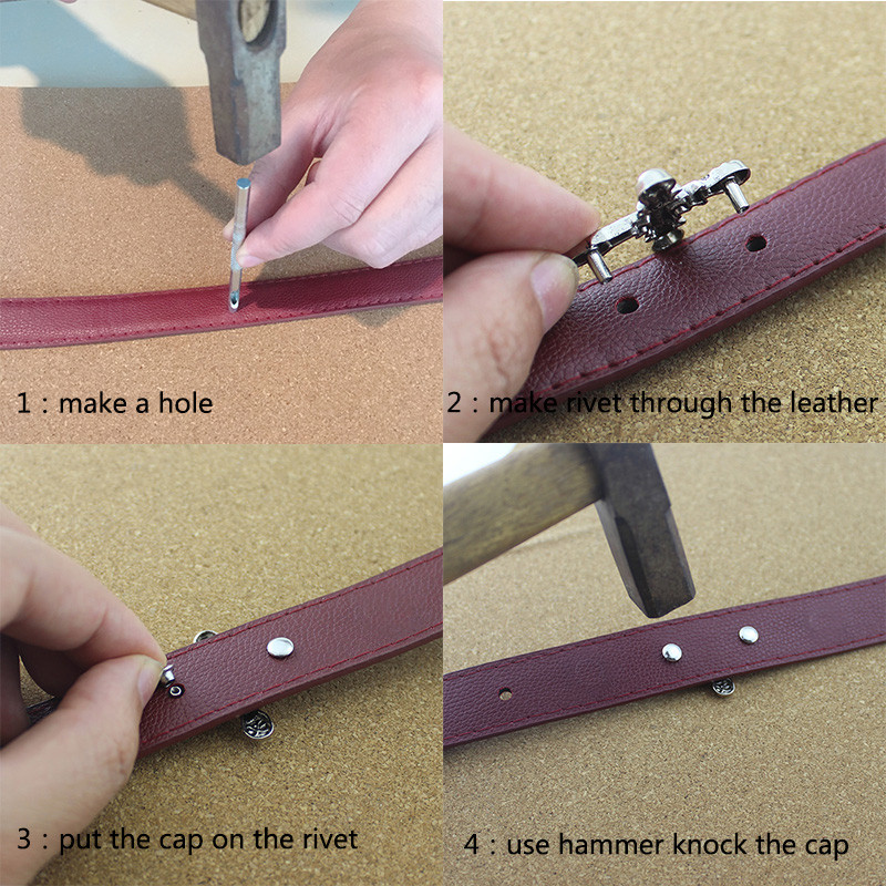 Vairāki dizaini Pankroka galvaskausa tapas Dzīvnieku tapas apģērbam Kniedes Ādas amatniecībai Naktsklubs Roku darbs Aksesuārs