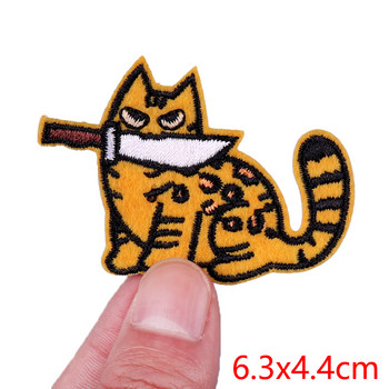 Αστεία μπάλωμα γάτας Ζώο κέντημα μπάλωμα σίδερο σε μπαλώματα DIY Cartoon Κεντημένα μπαλώματα για γάτες σε ρούχα Απλικέ ράψιμο αυτοκόλλητο