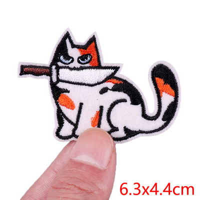 Patch amuzant de pisică, broderie de animale, plasture de călcat, bricolaj, pisica din desene animate, petice brodate pe haine, aplicație, cusut autocolant