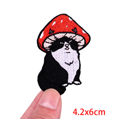 Patch amuzant de pisică, broderie de animale, plasture de călcat, bricolaj, pisica din desene animate, petice brodate pe haine, aplicație, cusut autocolant