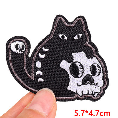 Patch amuzant de pisică, broderie de animale, plasture de călcat, bricolaj, pisica din desene animate, petice brodate pe haine, aplicație, cusut autocolant