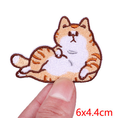 Patch amuzant de pisică, broderie de animale, plasture de călcat, bricolaj, pisica din desene animate, petice brodate pe haine, aplicație, cusut autocolant