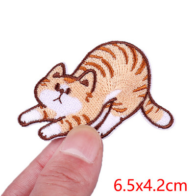 Patch amuzant de pisică, broderie de animale, plasture de călcat, bricolaj, pisica din desene animate, petice brodate pe haine, aplicație, cusut autocolant