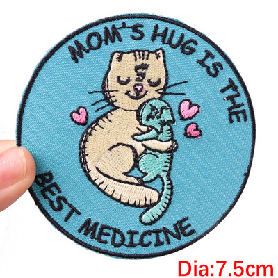 Patch amuzant de pisică, broderie de animale, plasture de călcat, bricolaj, pisica din desene animate, petice brodate pe haine, aplicație, cusut autocolant