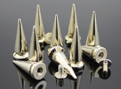 10 komplekti 10*24 mm ložu konuss, krāsaini tapas un kniedes drēbēm, ar rokām darināts foršs panku apģērbs, kniedes Ādas amatniecības soma kurpes