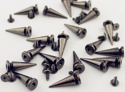 10 komplekti 10*24 mm ložu konuss, krāsaini tapas un kniedes drēbēm, ar rokām darināts foršs panku apģērbs, kniedes Ādas amatniecības soma kurpes