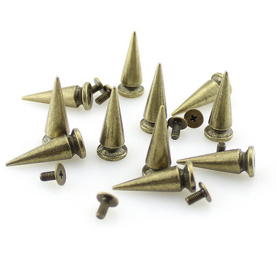 10 komplekti 10*24 mm ložu konuss, krāsaini tapas un kniedes drēbēm, ar rokām darināts foršs panku apģērbs, kniedes Ādas amatniecības soma kurpes