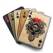Death Card Poker Ace of Spades Patches Embroidery Tactical Patch For Clothing Bag Punk Military patches Badge