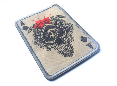 Death Card Poker Ace of Spades Patches Embroidery Tactical Patch For Clothing Bag Punk Military patches Badge