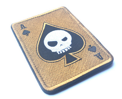 Death Card Poker Ace of Spades Patches Embroidery Tactical Patch For Clothing Bag Punk Military patches Badge
