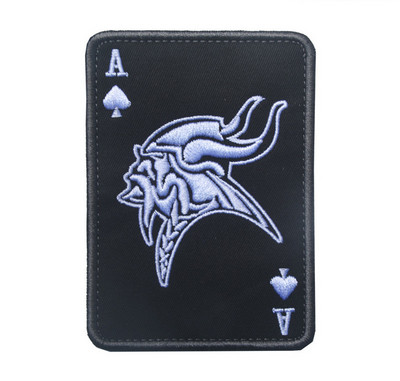 Death Card Poker Ace of Spades Patches Embroidery Tactical Patch For Clothing Bag Punk Military patches Badge