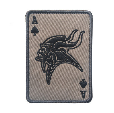 Death Card Poker Ace of Spades Patches Embroidery Tactical Patch For Clothing Bag Punk Military patches Badge