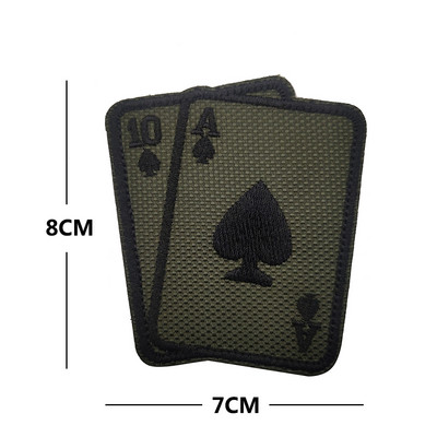 Death Card Poker Ace of Spades Patches Embroidery Tactical Patch For Clothing Bag Punk Military patches Badge