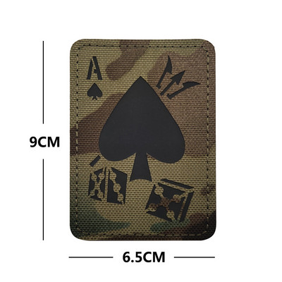 Death Card Poker Ace of Spades Patches Embroidery Tactical Patch For Clothing Bag Punk Military patches Badge