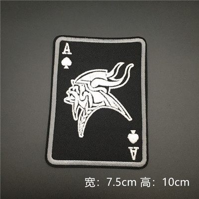 Death Card Poker Ace of Spades Patches Embroidery Tactical Patch For Clothing Bag Punk Military patches Badge