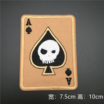 Death Card Poker Ace of Spades Patches Embroidery Tactical Patch For Clothing Bag Punk Military patches Badge