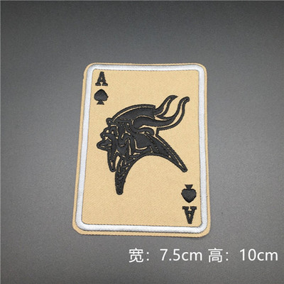 Death Card Poker Ace of Spades Patches Embroidery Tactical Patch For Clothing Bag Punk Military patches Badge