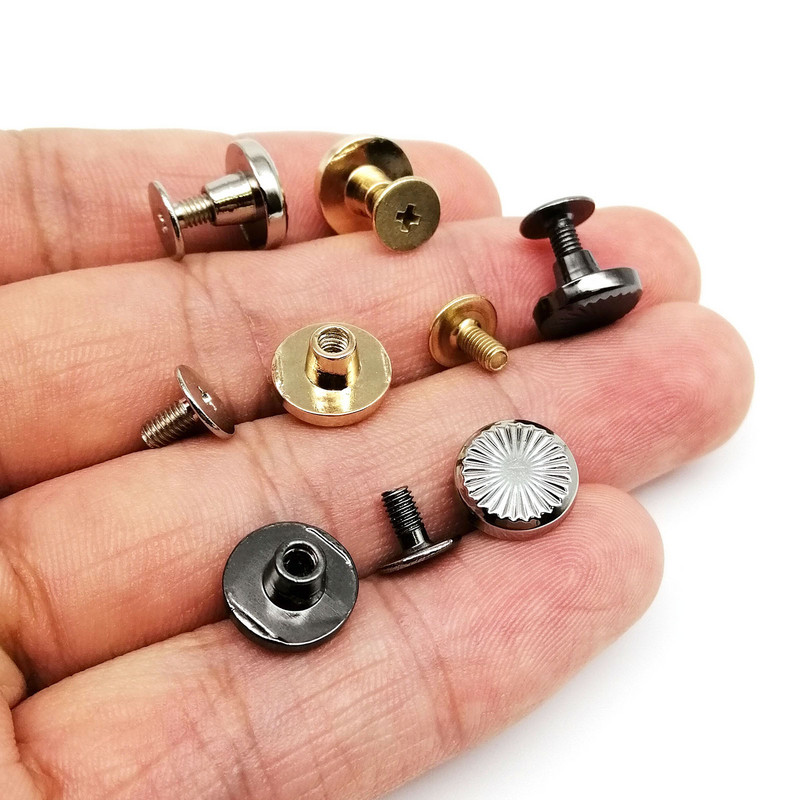 10 τμχ Floral Sun Pattern Στρογγυλή κεφαλή με βιδωτή πλάτη Chicago Βιδωτή πλάτη δέσιμο καρφιτσωμένο καρφί για δερμάτινη τσάντα ώμου λουράκι ζώνης σακίδιο