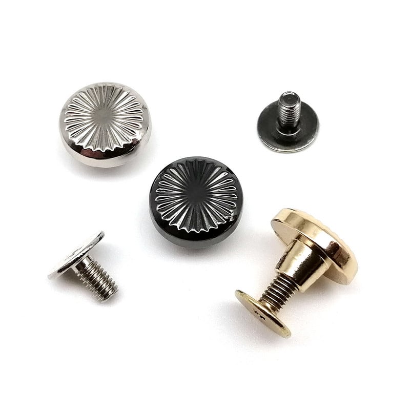 10 τμχ Floral Sun Pattern Στρογγυλή κεφαλή με βιδωτή πλάτη Chicago Βιδωτή πλάτη δέσιμο καρφιτσωμένο καρφί για δερμάτινη τσάντα ώμου λουράκι ζώνης σακίδιο