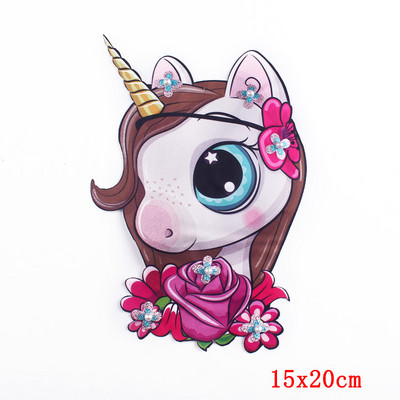 Unicorn Patch πούλιες Μπαλώματα σε ρούχα Ράψτε σε μπαλώματα για αυτοκόλλητα ρούχων Cartoon Unicorn Patches Fusible Patch for Clothes