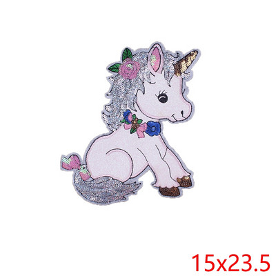 Unicorn Patch πούλιες Μπαλώματα σε ρούχα Ράψτε σε μπαλώματα για αυτοκόλλητα ρούχων Cartoon Unicorn Patches Fusible Patch for Clothes