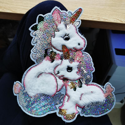 Unicorn Patch πούλιες Μπαλώματα σε ρούχα Ράψτε σε μπαλώματα για αυτοκόλλητα ρούχων Cartoon Unicorn Patches Fusible Patch for Clothes
