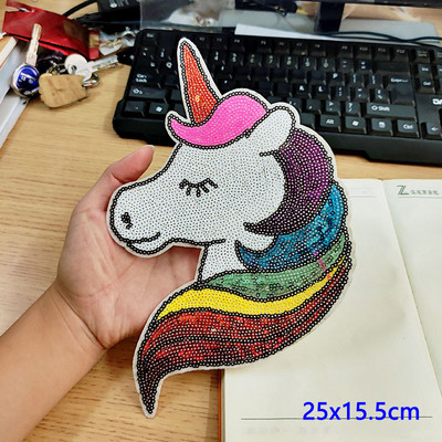 Unicorn Patch πούλιες Μπαλώματα σε ρούχα Ράψτε σε μπαλώματα για αυτοκόλλητα ρούχων Cartoon Unicorn Patches Fusible Patch for Clothes