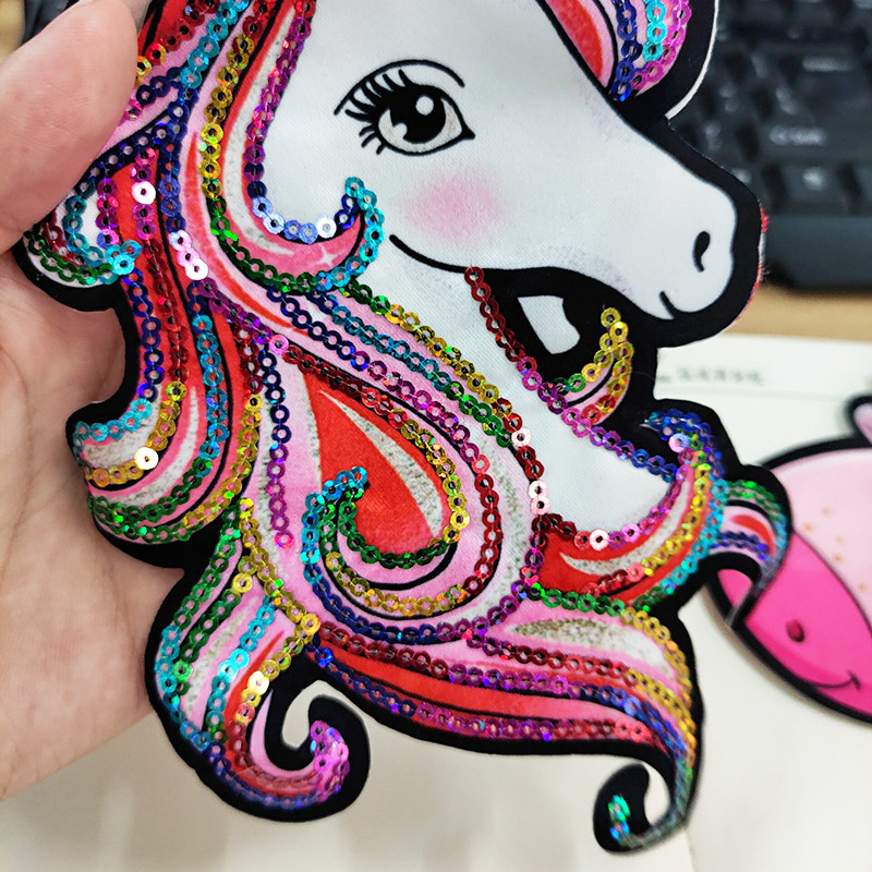 Unicorn Patch πούλιες Μπαλώματα σε ρούχα Ράψτε σε μπαλώματα για αυτοκόλλητα ρούχων Cartoon Unicorn Patches Fusible Patch for Clothes