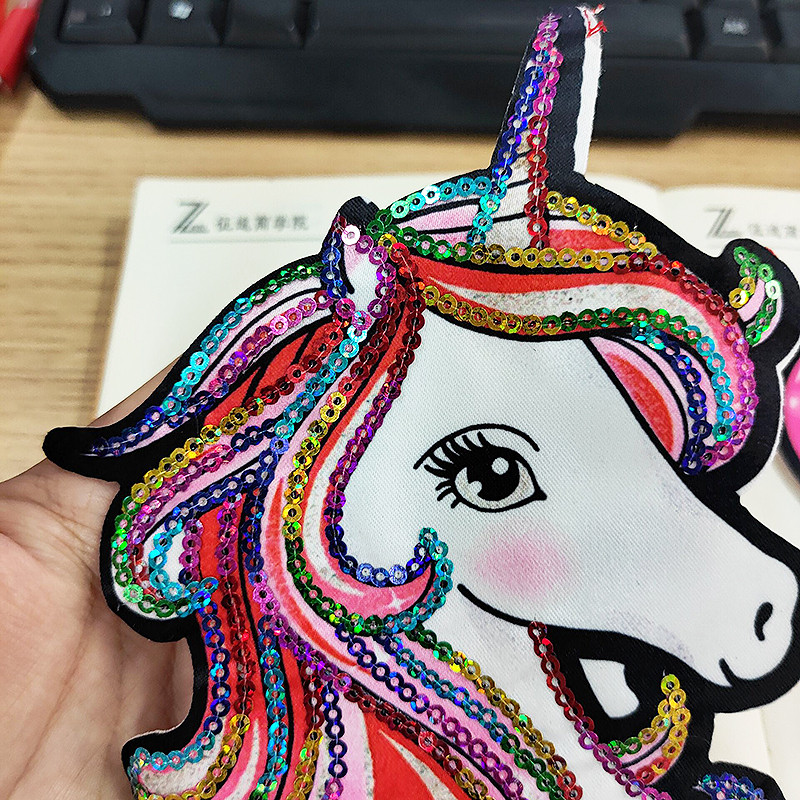Unicorn Patch πούλιες Μπαλώματα σε ρούχα Ράψτε σε μπαλώματα για αυτοκόλλητα ρούχων Cartoon Unicorn Patches Fusible Patch for Clothes