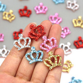 50Gb. Mirdzoši mazi kroņu ielāpi Filca paliktņi Aplikācijas ielāpi uz drēbēm Matu saspraudes bantes meitenēm Scrapbooking aksesuāri17x17MM