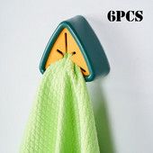 3/6 gab. Trīsstūrveida dvieļu glabāšanas plaukts, uzlīmējams dvieļu turētājs, mazgāšanas drānas klipsis bez perforatora sienas pakaramais uzglabāšanas virtuves organizators