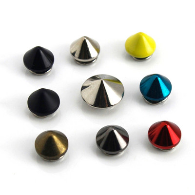 10db/tétel Fém Bullet Cone Spike Punk Screwback Studs Táska Ruhák Bőr Kézműves Telefon Cipők Tok Barkács dekor Kiegészítők