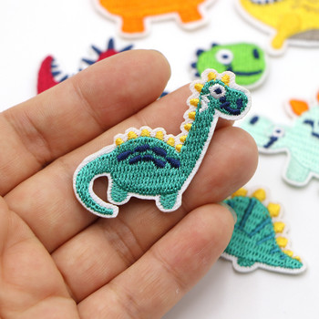 New Arrival 7Pc/Lot Mixed Colors Dinosaur Embroidered Patches Iron On Cartoon Colorful Patches For Clothing Motif Applique
