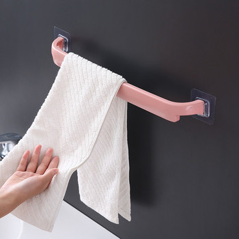 Αυτοκόλλητη κρεμάστρα πετσετών Μπαρ πετσετών μπάνιου Ράφι Πετσέτες τοίχου Κρεμάστρα Θήκη τουαλέτας Οργανωτής κουζίνας μπάνιου