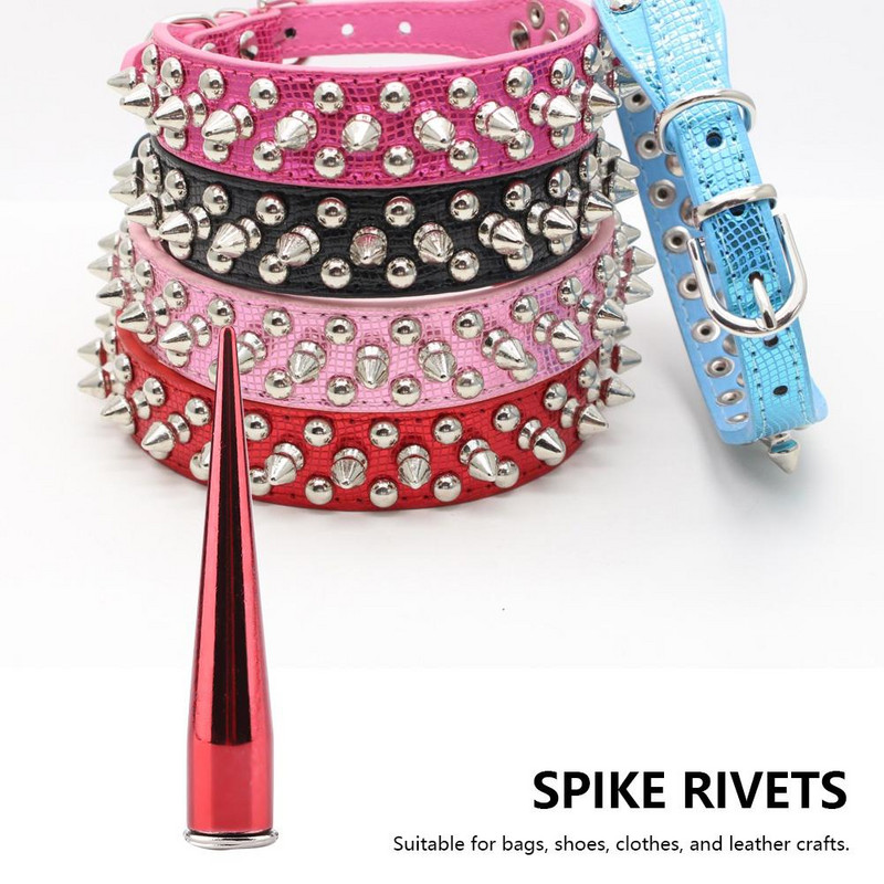 10 gab. Metāla smailes kniedes un kniedes, ieskrūvējamas atpakaļ, ādas amatniecības remonts, konusveida skrūvju kniedes Apģērbi DIY ādas amatniecībai