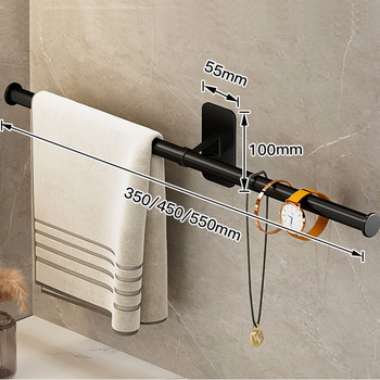 Κρεμάστρα για πετσέτες μπάνιου 35/55cm Αυτοκόλλητη θήκη για πετσέτες αλουμινίου Κρεμαστή πετσέτα ράφι τοίχου Αξεσουάρ μπάνιου για πετσέτες