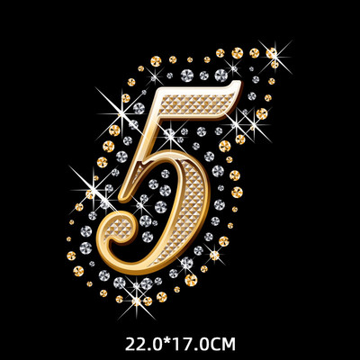 Kuldteemanttähestikud Täheplaastrid Triikraud rõivaste kleebistel Termoadhesiivsed kleebised riietel Sulanduv tekstiilplaaster