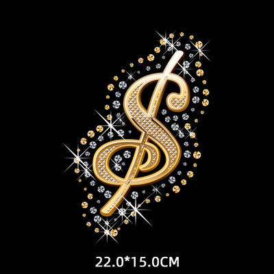 Kuldteemanttähestikud Täheplaastrid Triikraud rõivaste kleebistel Termoadhesiivsed kleebised riietel Sulanduv tekstiilplaaster