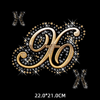 Kuldteemanttähestikud Täheplaastrid Triikraud rõivaste kleebistel Termoadhesiivsed kleebised riietel Sulanduv tekstiilplaaster