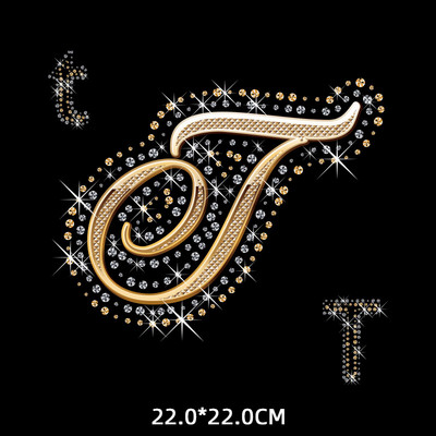 Kuldteemanttähestikud Täheplaastrid Triikraud rõivaste kleebistel Termoadhesiivsed kleebised riietel Sulanduv tekstiilplaaster